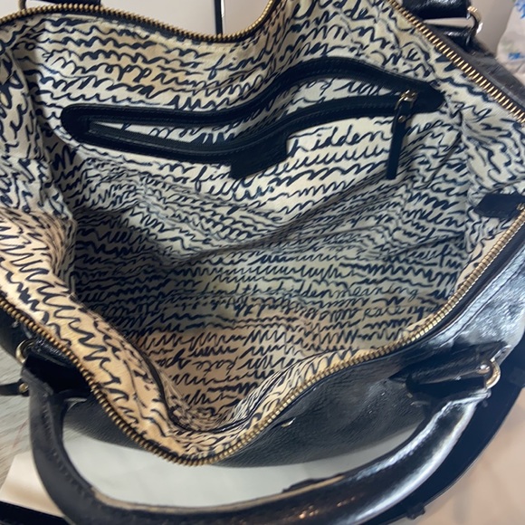 KATE SPADE Vintage Black Shimmery Leather Satchel Crossbody.  Excellent! - Picture 7 of 9